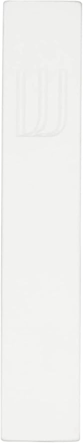 A&S Mezuzot Modern Concrete Mezuzah Case with Scroll, Easy Peel and Stick Mezuza (White+ Engraved Shin, 9 Inches)