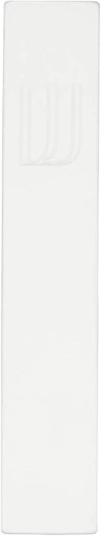 A&S Mezuzot Modern Concrete Mezuzah Case with Scroll, Easy Peel and Stick Mezuza (White+ Engraved Shin, 9 Inches)
