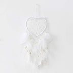 Skreened Christmas Lights，Fashion Handmade LED Light Dream Catcher with Feather Love Heart Dream Catcher Night Light Home Bedside Wall Hanging Home Party Wedding Decoration Gift (White)