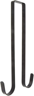 12 Inch Double Sided Wreath Hanger - Over The Door Metal Hook for Christmas - Holds 2 Wreaths - Premium Sturdy Black Metal