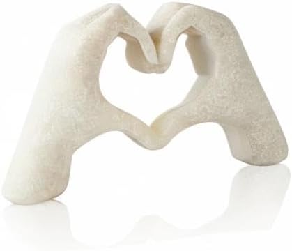 Marble Gesture Heart Decoration, Modern Love Statue Finger, Abstract Heart Hands Sculpture Home Wedding Decoration,Shelf Decor
