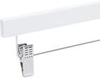 Amazon Basics Durable Wooden Pants and Skirt Hangers with Clips,Closet Organizer,White,(Pack of 60)