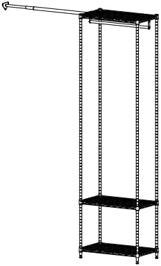 IZEUK Heavy Duty Rolling Garment Rack Wire Clothes Rack for Hanging Clothes (Black, 3 Tier with 1 Rod)
