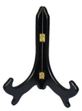 Tripar Wooden Display Stand, Black Finish (10-Inch Depth) - Decorative Tabletop Easel Display - Handcrafted Design with Gold Latches - Perfect for Holding Plates, Cookbooks, Artwork, Pictures, & More