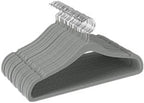 Utopia Home Velvet Hangers 50 Pack – Luxury Non-Slip Slim Pant & Coat Hangers, Strong Space-Saving Clothes Hangers with Pants Bar and 360° Swivel Hook – Grey