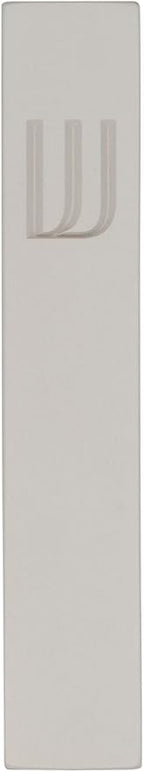 A&S Mezuzot Modern Concrete Mezuzah Case with Scroll, Easy Peel and Stick Mezuza (Grey+ Engraved Shin, 6 Inches)