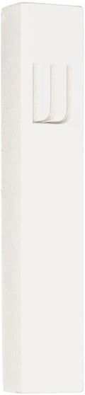A&S Mezuzot Modern Concrete Mezuzah Case with Scroll, Easy Peel and Stick Mezuza (White+ Engraved Shin, 7 Inches)