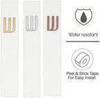 A&S Mezuzot Modern Concrete Mezuzah Case with Scroll, Easy Peel and Stick Mezuza (White+ Gold Shin, 6 Inches)