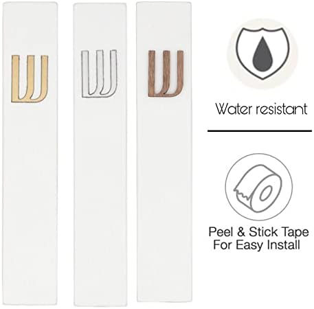 A&S Mezuzot Modern Concrete Mezuzah Case with Scroll, Easy Peel and Stick Mezuza (White+ Silver Shin, 7 Inches)