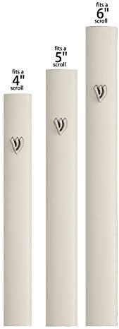A&S Mezuzot Alumium Mezuzah Case in Silver Shin Design Weatherproof Door Mezuza Judaica Art for Home Blessing (Ivory, 5 Inches)