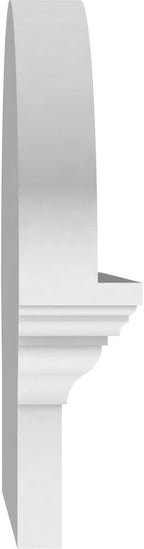 24" W x 12-7/8"H x 2-3/4"P Elliptical Smooth Architectural Grade PVC Combination Pediment