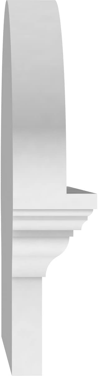 24" W x 12-7/8"H x 2-3/4"P Elliptical 4 Spoke Architectural Grade PVC Combination Pediment