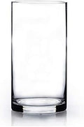WGV Cylinder Vase Bulk, Diameter 5", Height 10", Clear Glass Floral Planter Container, Floating Candle Holder for Wedding Party Event Home Office Decor, 6 Pieces