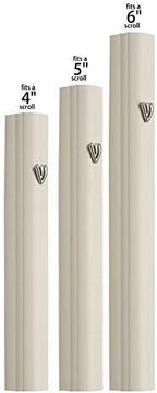 A&S Mezuzot Alumium Mezuzah Case in Silver Shin Design Weatherproof Door Mezuza Judaica Art for Home Blessing (Ivory, 5 Inches)