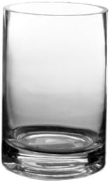 WGVI Quality Thick Weighted Clear Cylinder Glass Vases, 4" W x 6" H, Flower Arrangement Glass Candle Holders Wedding Centerpieces Terrarium Planter Pen Brush Storage Container, Bulk Wholesale, 12 Pcs