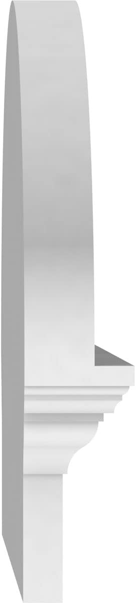 36" W x 15-7/8"H x 2-3/4"P Elliptical 4 Spoke Architectural Grade PVC Combination Pediment
