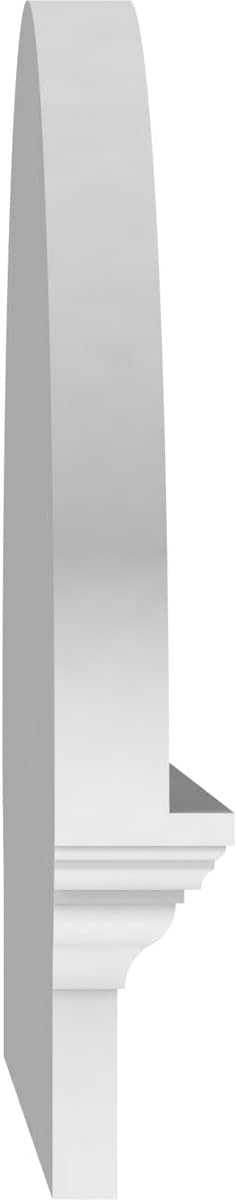 50" W x 19-3/8"H x 2-3/4"P Elliptical 3 Spoke Architectural Grade PVC Combination Pediment