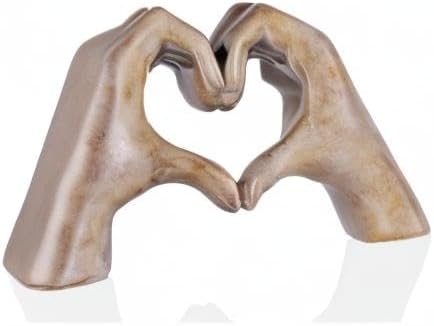 Heart Hand Sculpture, Wood Grain Home Decor Aesthetics for Room Shelf Coffee Table Dining Table Centerpiece, Birthday Gifts and Memorial Gifts for Women, Girlfriend Girls Mom.