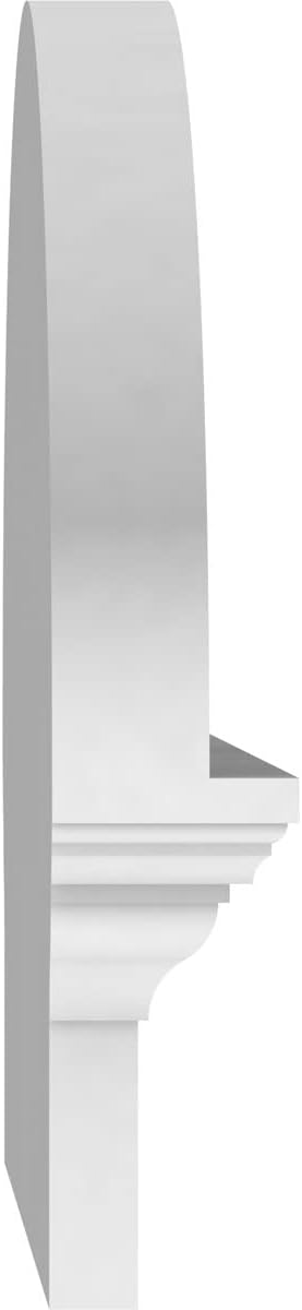 34" W x 15-3/8"H x 2-3/4"P Elliptical 3 Spoke Architectural Grade PVC Combination Pediment