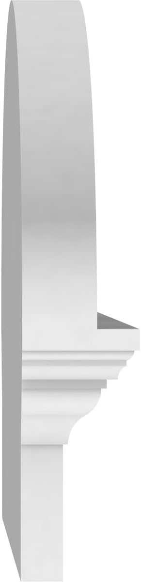 30" W x 14-3/8"H x 2-3/4"P Elliptical 4 Spoke Architectural Grade PVC Combination Pediment