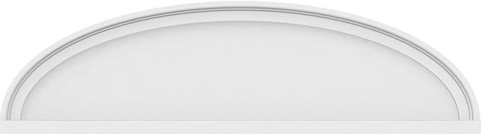 Ekena Millwork 60"W x 16"H x 2"P Elliptical Smooth Architectural Grade PVC Pediment