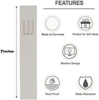 A&S Mezuzot Modern Concrete Mezuzah Case with Scroll, Easy Peel and Stick Mezuza (Grey+ Engraved Shin, 7 Inches)