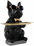 French Bulldog Gifts Statue Tray Organizer for Keys, Candy, Jewelry, Earrings, Entrance Piggy Bank - Modern Decor Resin French Bulldog Decor Entryway Table, Coffee Table, Office Desk, Home Decor