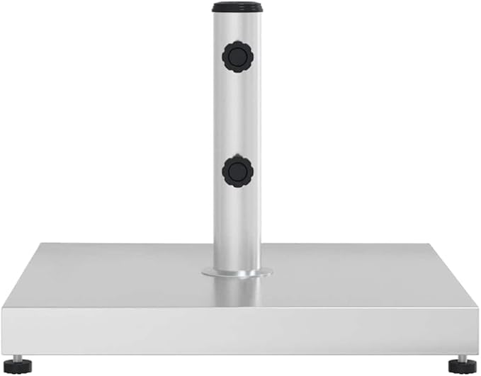 Stainless Steel Concrete Filled Umbrella Base, 61.7 lb Square Parasol Stand with Tightening Knob, Fits 1.3", 1.5", 1.9" Poles, 3 Adaptors Included