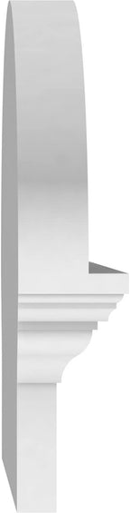 26" W x 13-3/8"H x 2-3/4"P Elliptical Smooth Architectural Grade PVC Combination Pediment