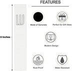 A&S Mezuzot Modern Concrete Mezuzah Case with Scroll, Easy Peel and Stick Mezuza (White+ Silver Shin, 6 Inches)