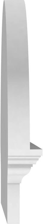 24"W x 18-3/4"H x 2-3/4"P Half Round Sunburst Architectural Grade PVC Combination Pediment