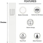 A&S Mezuzot Modern Concrete Mezuzah Case with Scroll, Easy Peel and Stick Mezuza (White+ Silver Shin, 7 Inches)