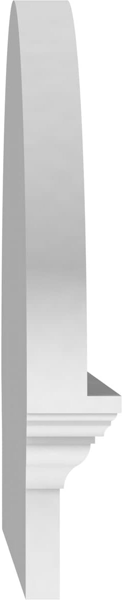 46" W x 18-3/8"H x 2-3/4"P Elliptical 3 Spoke Architectural Grade PVC Combination Pediment
