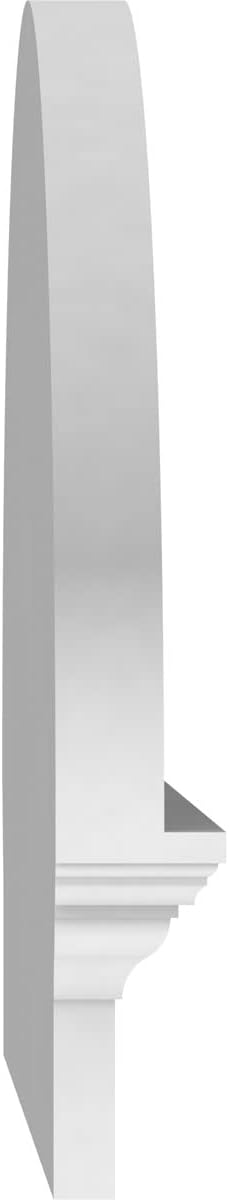 54" W x 20-3/8"H x 2-3/4"P Elliptical Smooth Architectural Grade PVC Combination Pediment