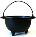 Cast Iron Cauldron w/Handle, Ideal for smudging, Incense Burning, Ritual Purpose, Decoration, Candle Holder, etc. (6" Diameter Handle to Handle, Inside Diameter 4 1/8")