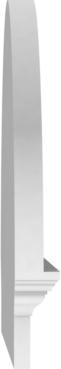 34"W x 23-3/4"H x 2-3/4"P Half Round 4 Spoke Architectural Grade PVC Combination Pediment