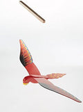 WitnyStore 24" Red Parrot Wooden Flying Bird Mobile Kinetic Hanging Sculpture for Adult Collectors Handcrafted Room Decoration Display Art Dynamic Overhead Ornament