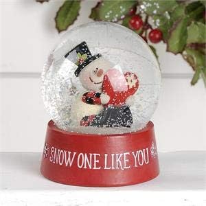 Blossom Bucket Snow One Like You Christmas Snow Globe with Snowman