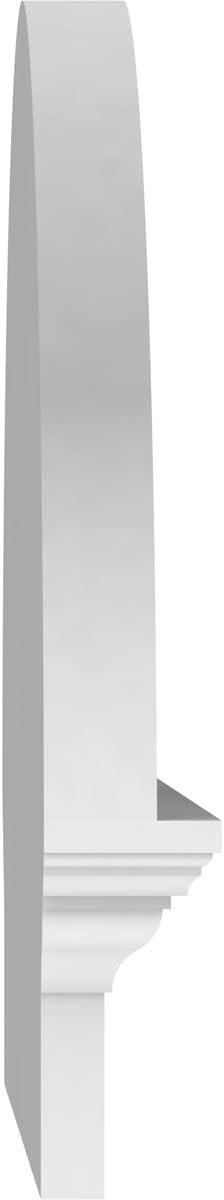 26"W x 19-3/4"H x 2-3/4"P Half Round Sunburst Architectural Grade PVC Combination Pediment