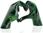 DOVDOV Resin Sculpture, Fluid Green Heart Decoration, Modern Art Statue for Home Decor for Valentine's Day, Wedding, Anniversary