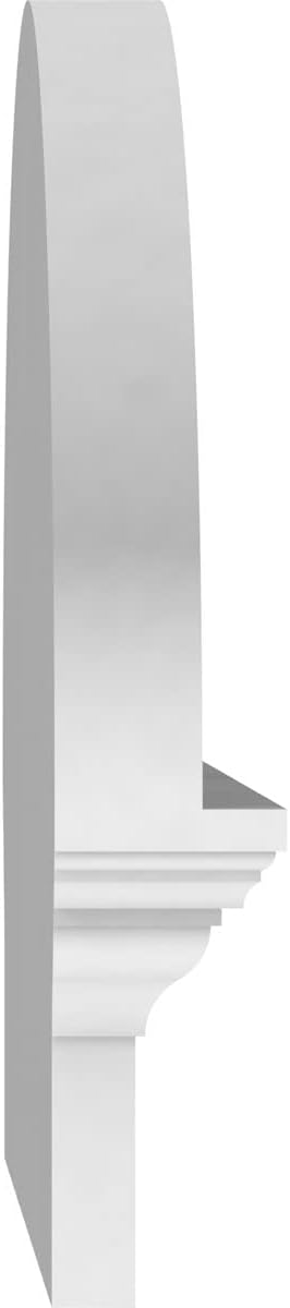 38" W x 16-3/8"H x 2-3/4"P Elliptical 4 Spoke Architectural Grade PVC Combination Pediment