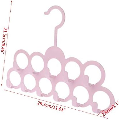 11Holes Clothes Tie Belt Shawl Scarf Hanger Display Holder Closet Organizer Hook, 29.5x21.5x2.8cm, Green