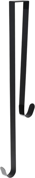 Haute Decor Dual-Sided Wreath Hanger (Matte Black) - Hang Decorations on Front and Back of Your Door - Strong Hooks Hold up to 20 pounds on Each Side