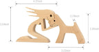 ISHINE Wood Decor Wooden Statue Man and Dog Figurine Handmade Carved Creative Home Office Gift for Men Women Accents Decoration Natural ECO Friendly 7x3 inches (A-Woman Kisses Dog)