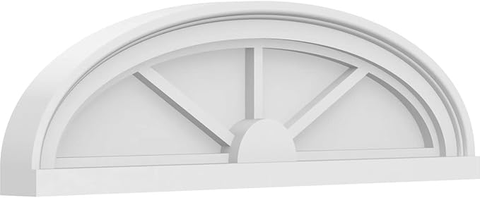 26" W x 7-1/2"H x 2" P Elliptical 3 Spoke Architectural Grade PVC Pediment