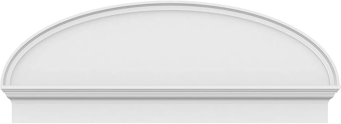 50" W x 19-3/8"H x 2-3/4"P Elliptical Smooth Architectural Grade PVC Combination Pediment