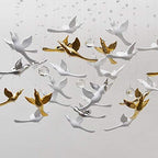 Creative Gold DIY Flying Bird Decorative Hanging Ornaments for Ceiling Light Wedding Kindergarten Shopping Mall Home Window Decoration (10, Gold)