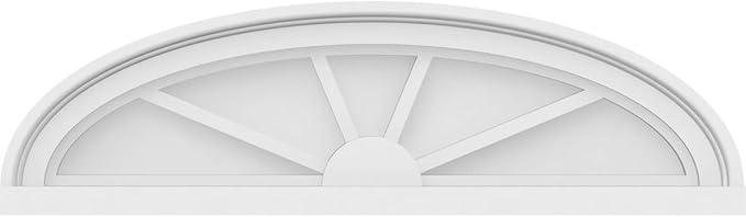 Ekena Millwork 26"W x 7-1/2"H x 2"P Elliptical 4 Spoke Architectural Grade PVC Pediment