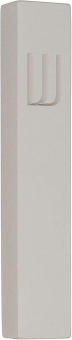 A&S Mezuzot Modern Concrete Mezuzah Case with Scroll, Easy Peel and Stick Mezuza (Grey+ Engraved Shin, 9 Inches)