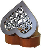 WESTONETEK Heart Shape Vintage Wood Carved Mechanism Musical Box Wind Up Music Box Gift For Christmas/Birthday/Valentine's day, Melody Canon in D Major